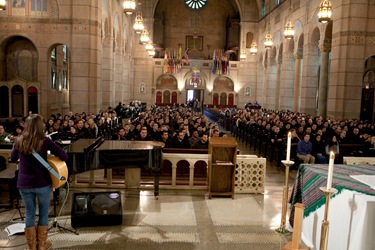 Prior to the 2010 March for Life, Cardinal Sean P. O’Malley celebrates Mass for seminarians and students from the Archdiocese of Boston at the Shrine of the Sacred Heart in Washington, DC. Pilot photo/ Gregory L. Tracy 