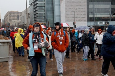 Boston pro-life pilgrims participate in the March for Life in Washington D.C. Jan. 23, 2012. Pilot photo/ Gregory L. Tracy