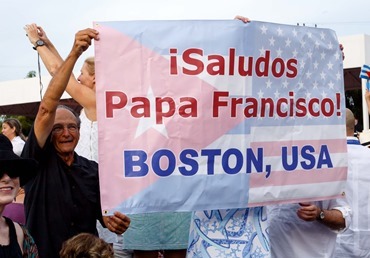 Boston pilgrims attend a Mass celebrated by Pope Francis in Havana’s Revolution Square September 20, 2015.
Pilot photo/Gregory L. Tracy