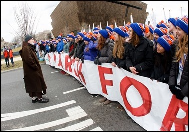 Cardinal Sean P. O’Malley participates in the 44th annual March for Life in Washington, D.C., Jan. 27, 2017. The cardinal has participated in every march since its inception in 1973. Pilot photo/ Gregory L. Tracy 