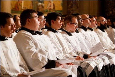 Seminarians take part in the Vigil Mass for Life, held Jan. 26 at the Basilica of the National Shrine of the Immaculate Conception in Washington, D.C. Pilot photo/ Gregory L. Tracy 