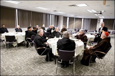 Cardinal O’Malley meets with superiors of men’s religious communities in the Archdiocese of Boston, March 29, 2017.
Pilot photo/ Gregory L. Tracy 
