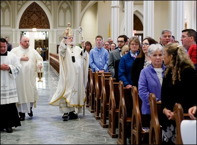 Mass for the Dedication of the Altar of the Cathedral of Holy Cross, April 13, 2019. 
Pilot photo/ Gregory L. Tracy