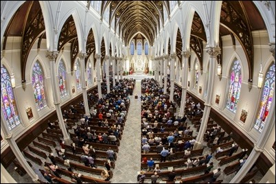 Following two years of renovations, the Cathedral of the Holy Cross reopens for regular Masses Palm Sunday, April 14, 2019.
Pilot photo/ Gregory L. Tracy