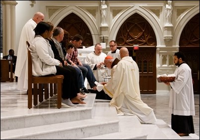 Cardinal Sean P. O’Malley celebrates the Mass of the Lord’s Supper at the Cathedral of the Holy Cross Holy Thursday, April 18, 2019.
Pilot photo/ Jacqueline Tetrault