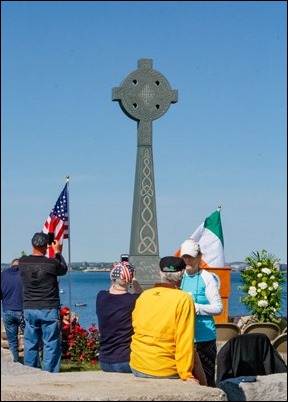 The May 25, 2019 dedication ceremony of a memorial to 850 Irish immigrants fleeing the Potato Famine who died in quarantine on Deer Island on Boston Harbor waiting to be admitted to the U.S. from 1847 to 1850. 
Pilot photo/ Jacqueline Tetrault
