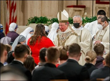 The opening Mass of the Prayer Vigil for Life is celebrated Jan. 20, 2022 at the National Basilica of the Shrine of the Immaculate Conception in Washing, D.C. Pilot photo/ Gregory L. Tracy 