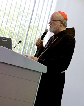 A delegation of German Catholic communications professionals led by Bishop Gebhard Furst of the Diocese of Rottenburg-Stuttgart visits the Boston Pastoral Center Sept. 4, 2008.<br /> Pilot photo/ Gregory L. Tracy