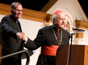 Cardinal Franc Rode, Prefect of the Congregation for Institutes of  Consecrated Life and Societies of Apostolic Life addresses the Apostolic Religious Life Symposium held <br />
Saturday, Sept. 27, 2008 at Stonehill College in North Easton, Mass.  A portion of Cardinal Rode’s address was read by Father David O’Connell, president of Catholic University of America and a fellow Vincentian.  Cardinal Sean P. O’Malley introduced Cardinal Rode and translated for him during the question and answer session.<br />
Pilot photo/ Gregory L. Tracy</p>
<p>