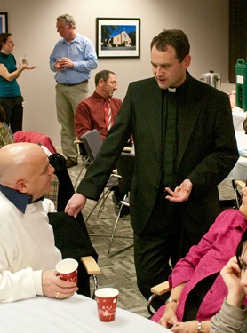 Leaders of the youth and young adult ministry of the Archdiocese of Boston gather at the Pastoral Center for an evening of networking and collaboration led by father Matt Williams of the Office for the New Evangelization of Youth and Young Adults.
Pilot photo/ Neil W. McCabe 