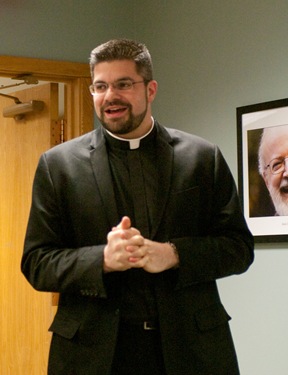 Leaders of the youth and young adult ministry of the Archdiocese of Boston gather at the Pastoral Center for an evening of networking and collaboration led by father Matt Williams of the Office for the New Evangelization of Youth and Young Adults.
Pilot photo/ Neil W. McCabe 