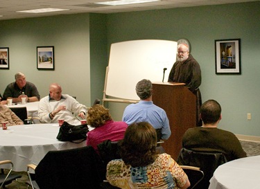 Leaders of the youth and young adult ministry of the Archdiocese of Boston gather at the Pastoral Center for an evening of networking and collaboration led by father Matt Williams of the Office for the New Evangelization of Youth and Young Adults.
Pilot photo/ Neil W. McCabe 