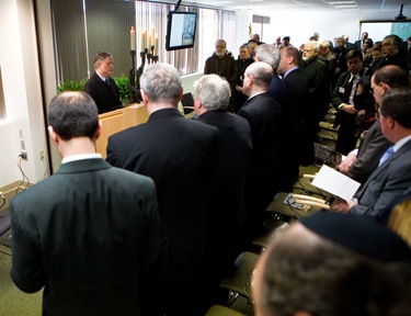 Cardinal Walter Kasper attends the rededication of the Yom HaShoah Menorah at the Boston Archdiocese’s pastoral center March 25, 2009.<br /> Pilot photo/ Gregory L. Tracy<br /> 