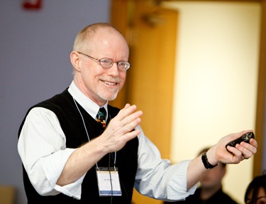 Sean Reynolds, director of the office of Youth and Young Adult Ministry for the Archdiocese of Cincinnati, leads the March 5 Boston Symposium on Adolescent Catechesis at the archdiocese’s Pastoral Center. Pilot photo/ Gregory L. Tracy