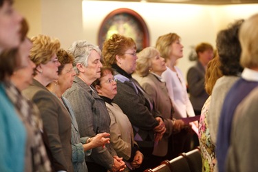 Carinal Sean P. O'Malley meets with religious education teachers March 27, 2009.<br /> Pilot photo/ Gregory L. Tracy