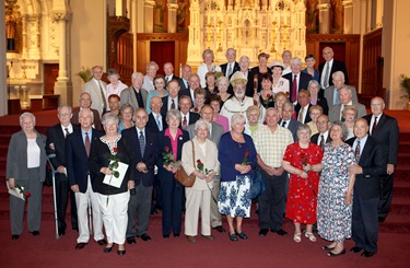 Couples celebrating their 25th and 50th wedding anniversaries participate in a special Mass with Cardinal Sean P. O’Malley at the Cathedral of the Holy Cross June 7, 2009. Photo by Gregory L. Tracy, The Pilot 