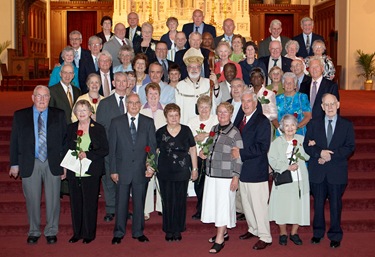 Couples celebrating their 25th and 50th wedding anniversaries participate in a special Mass with Cardinal Sean P. O’Malley at the Cathedral of the Holy Cross June 7, 2009. Photo by Gregory L. Tracy, The Pilot 