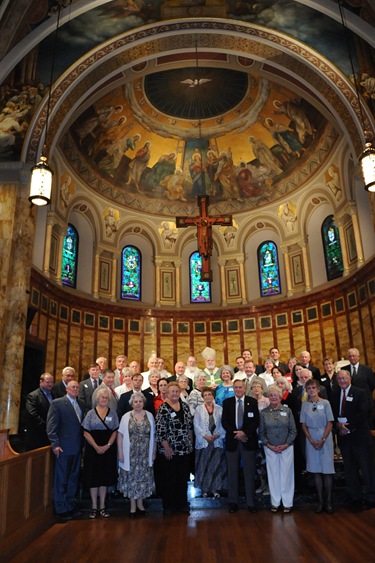 Serrans pose for a photograph during a Mass with Cardinal Sean O'Malley at the chapel of St. John's Seminary in Brighton, Mass., Friday, June 26, 2009. (Photo/Lisa Poole)