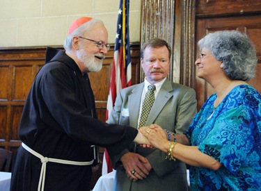 Following a Mass with Cardinal Sean O'Malley and the Serrans at the chapel of St. John's Seminary in Brighton, Mass., Friday, June 26, 2009. (Photo/Lisa Poole)