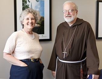 Rev. Diane Kessler meets with Cardinal O'malley at the Boston Archdiocese's Pastoral Center Aug. 7, 2009. Pilot photo/ Gregory L. Tracy