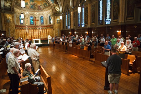 Annual St. John Vianney holy hour and cookout held at St. John's Seminary in Brighton, Aug. 13, 2009. Pilot photo/ Gregory L. Tracy