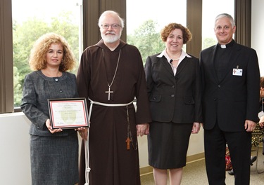 Secretary of Education and Superintendent of Schools for the Archdiocese of Boston Mary Grassa O’Neill and Cardinal Seán P. O’Malley host a “Celebration on Education” for principals and pastors at the archdiocese’s Pastoral Center Sept. 16, 2009.
Pilot photo/ Gregory L. Tracy
