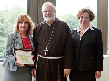 Secretary of Education and Superintendent of Schools for the Archdiocese of Boston Mary Grassa O’Neill and Cardinal Seán P. O’Malley host a “Celebration on Education” for principals and pastors at the archdiocese’s Pastoral Center Sept. 16, 2009.
Pilot photo/ Gregory L. Tracy
