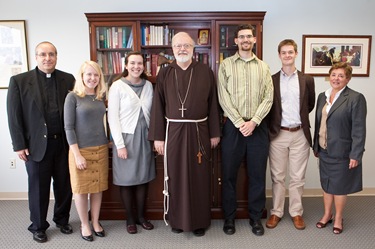 Members of FOCUS campus ministry meet with Cardinal Seán P. O’Malley in his office Sept. 17, 2009. Pilot photo/ Gregory L. Tracy