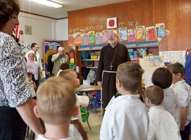 Cardinal Seán P. O’Malley celebrates opening Mass and tours South Boston Catholic Academy Sept. 9, 2009.
Pilot photo/ Gregory L. Tracy
