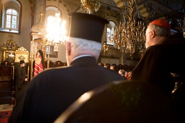 Catholic-Orthodox pilgrims celebrate Great Vespers with Partriarch Bartholomew I followed by a private audience. Pilot photo/ Gregory L. Tracy