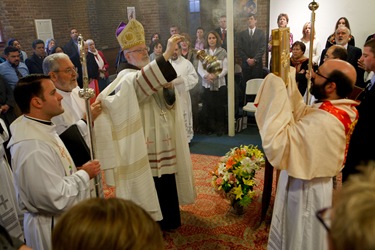 Cardinal Sean P. O'Malley presides at a service with the the First Neoctechumenal Community of Boston Saturday Dec. 19, 2009.