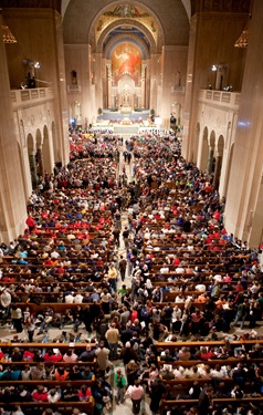 Opening Mass of the National Prayer Vigil for Life Jan. 21, 2010 at the Basilica Shrine of the Immaculate Conception in Washington, DC.   Photo by Gregory L. Tracy