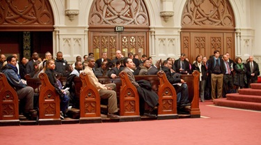 Catholic Charities of Boston holds an information meeting Jan. 13 at the Cathedral of the Holy Cross between members of the Haitian community and federal state and local authorities to discuss the situation in Haiti following a major earthquake Jan. 12 in the capital Port-au-Prince.
Pilot photo/ Gregory L. Tracy
