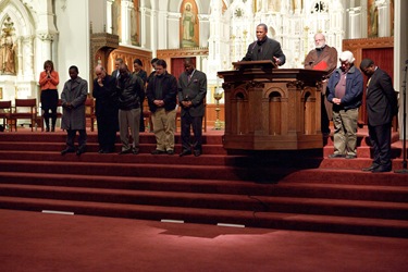 Catholic Charities of Boston holds an information meeting Jan. 13 at the Cathedral of the Holy Cross between members of the Haitian community and federal state and local authorities to discuss the situation in Haiti following a major earthquake Jan. 12 in the capital Port-au-Prince.
Pilot photo/ Gregory L. Tracy
