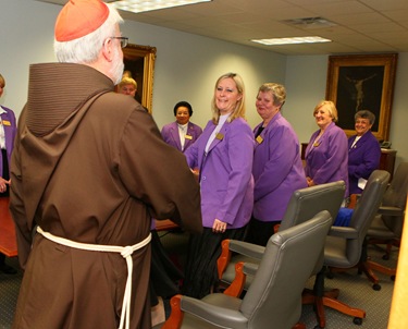 The leadership of the Massachusetts  State Court of the Catholic Daughters of the Americas visits with Cardinal Sean P. O'Malley in his office April 9, 2010. Pilot photo by Gregory L. Tracy