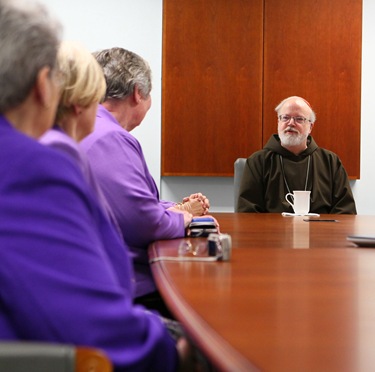 The leadership of the Massachusetts  State Court of the Catholic Daughters of the Americas visits with Cardinal Sean P. O'Malley in his office April 9, 2010. Pilot photo by Gregory L. Tracy