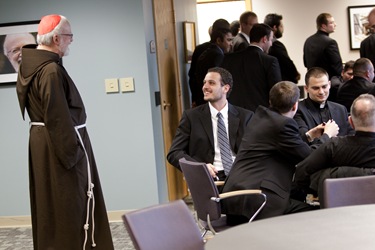 Boston Seminarians gather with Cardinal O'Malley April 30, 2010. Photo by Gregory L. Tracy, The Pilot