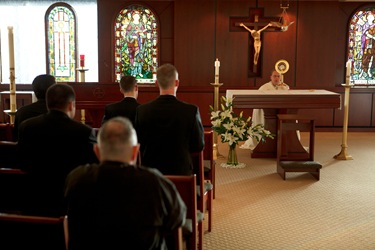 Boston Seminarians gather with Cardinal O'Malley April 30, 2010. Photo by Gregory L. Tracy, The Pilot