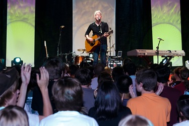 Matt Maher rocks the Teen Track during praise and worship on June 5.   (Photo by Thomas Spink)