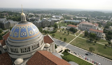 VIEW OF CATHOLIC UNIVERSITY OF AMERICA'S CAMPUS IN WASHINGTON