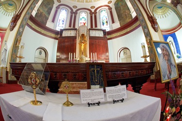 Relics of Blessed Teresa of Calcutta are displayed at St. Margaret Church of Blessed Mother Teresa Parish in Dorchester, June 18, 2010. Pilot photo by Gregory L. Tracy