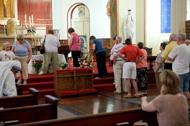 Relics of Blessed Teresa of Calcutta are displayed at St. Margaret Church of Blessed Mother Teresa Parish in Dorchester, June 18, 2010. Pilot photo by Gregory L. Tracy