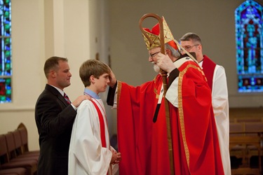 Benjamin Martell and his sponsor Chris Vasta, his campus minister at Xaverian.