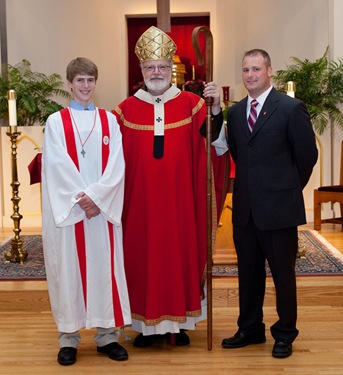 Benjamin Martell and his sponsor Chris Vasta, his campus minister at Xaverian.