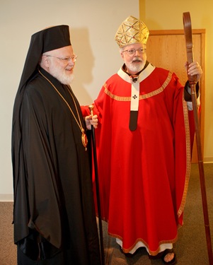 Greek Orthodox Metropolitan Methodios joins Cardinal O’Malley for Mass on Feast of Sts. Peter and Paul at the archdiocese’s Pastoral Center June 29, 2010. Pilot photo by Gregory L. Tracy