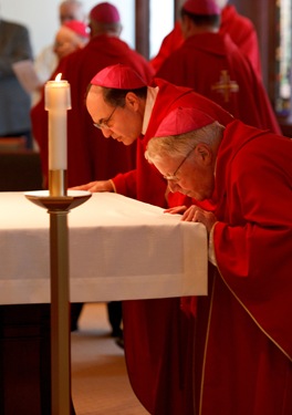 It was annouced at a June 30, 2010 press conference that Fathers Peter Uglietto and Arthur Kennedy have been named by Pope Benedict to be new auxiliary bishops of Boston.  Following the press conference the new bishops-elect concelbrated Mass with Cardinal Seán P. O’Malley.  Photo by Gregory L. Tracy, The Pilot