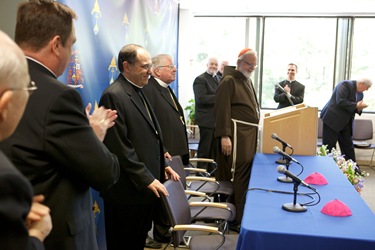 It was annouced at a June 30, 2010 press conference that Fathers Peter Uglietto and Arthur Kennedy have been named by Pope Benedict to be new auxiliary bishops of Boston.  Following the press conference the new bishops-elect concelbrated Mass with Cardinal Seán P. O’Malley.  Photo by Gregory L. Tracy, The Pilot