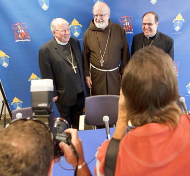 It was annouced at a June 30, 2010 press conference that Fathers Peter Uglietto and Arthur Kennedy have been named by Pope Benedict to be new auxiliary bishops of Boston.  Following the press conference the new bishops-elect concelbrated Mass with Cardinal Seán P. O’Malley.  Photo by Gregory L. Tracy, The Pilot