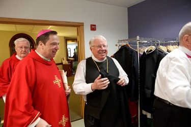 It was annouced at a June 30, 2010 press conference that Fathers Peter Uglietto and Arthur Kennedy have been named by Pope Benedict to be new auxiliary bishops of Boston.  Following the press conference the new bishops-elect concelbrated Mass with Cardinal Seán P. O’Malley.  Photo by Gregory L. Tracy, The Pilot