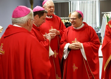 It was annouced at a June 30, 2010 press conference that Fathers Peter Uglietto and Arthur Kennedy have been named by Pope Benedict to be new auxiliary bishops of Boston.  Following the press conference the new bishops-elect concelbrated Mass with Cardinal Seán P. O’Malley.  Photo by Gregory L. Tracy, The Pilot